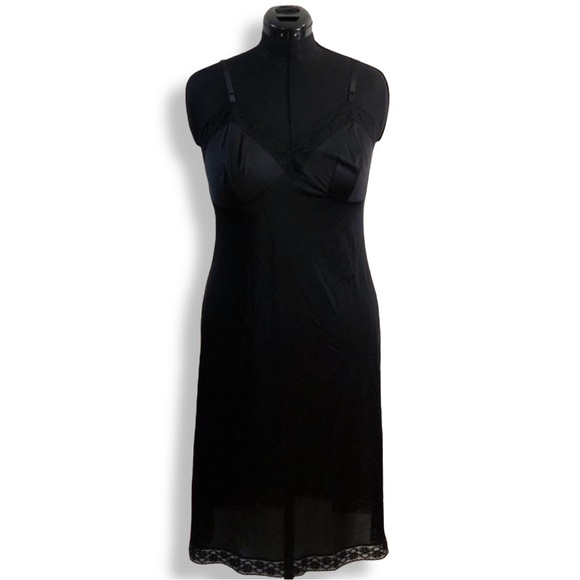 Vanity Fair Dresses & Skirts - Vintage Vanity Fair Black Slip Mini Dress